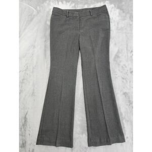 Worthington Modern Fit Striped Mid Rise Flare Leg Trouser Pants Size 10P Gray